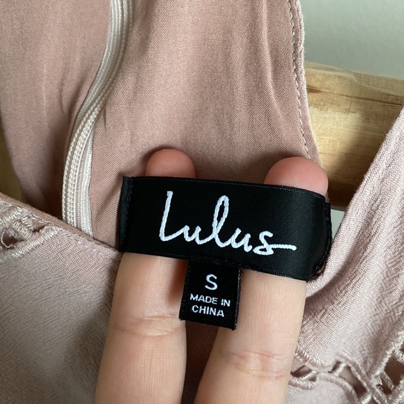 Lulu’s Dusty Pink Boho Swing Mini Dress Sz Small - Picture 7 of 8